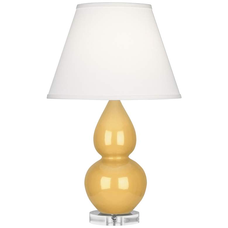 Image 1 Robert Abbey Double Gourd 22" High Sunset Yellow Ceramic Accent Lamp