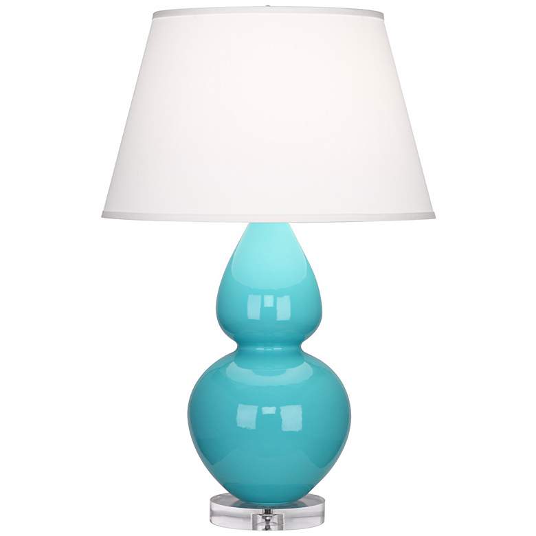 Image 1 Robert Abbey Double Gourd 30" High Egg Blue Ceramic Table Lamp