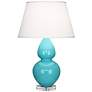 Robert Abbey Double Gourd 30" High Egg Blue Ceramic Table Lamp