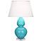 Robert Abbey Double Gourd 30" High Egg Blue Ceramic Table Lamp