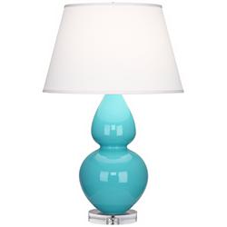 Robert Abbey Double Gourd 30" High Egg Blue Ceramic Table Lamp