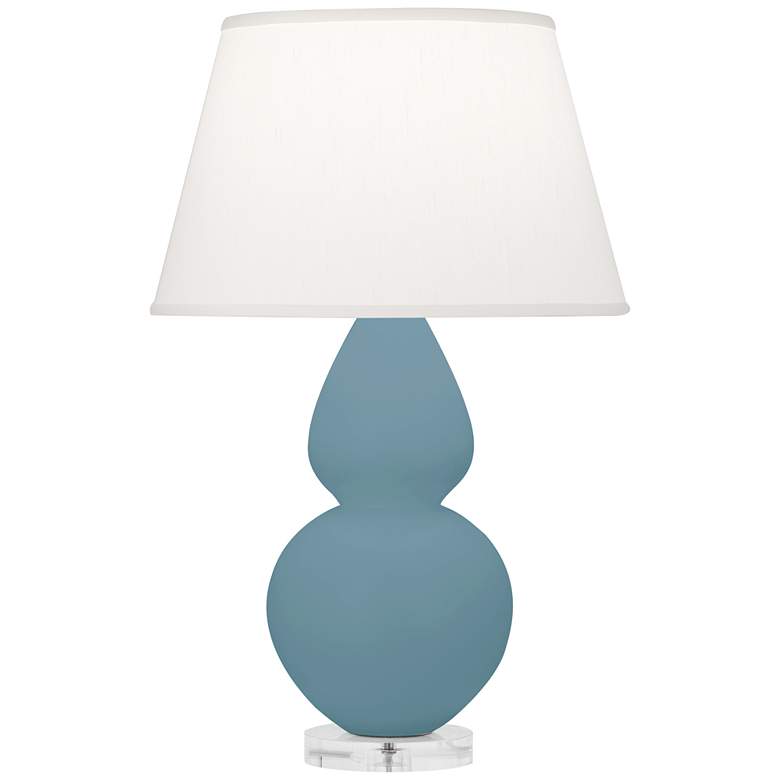Image 1 Robert Abbey Double Gourd 30" Modern Matte Steel Blue Table Lamp