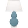 Robert Abbey Double Gourd 30" Modern Matte Steel Blue Table Lamp