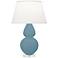 Robert Abbey Double Gourd 30" Modern Matte Steel Blue Table Lamp