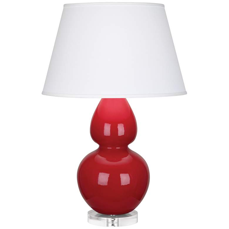Image 1 Robert Abbey Double Gourd 30" Ruby Red Ceramic Table Lamp