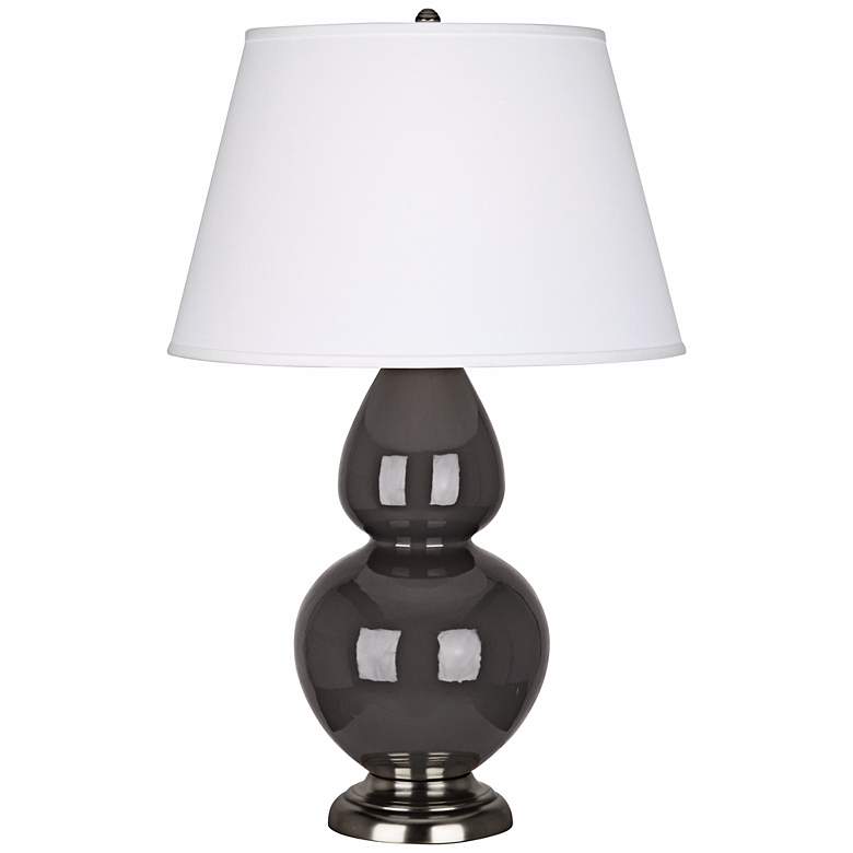 Image 1 Robert Abbey Double Gourd 31" Ash and Silver Large Ceramic Table Lamp