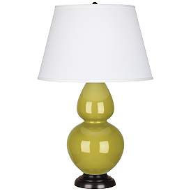 Image1 of Robert Abbey Double Gourd 31" Citron Green Ceramic Table Lamp