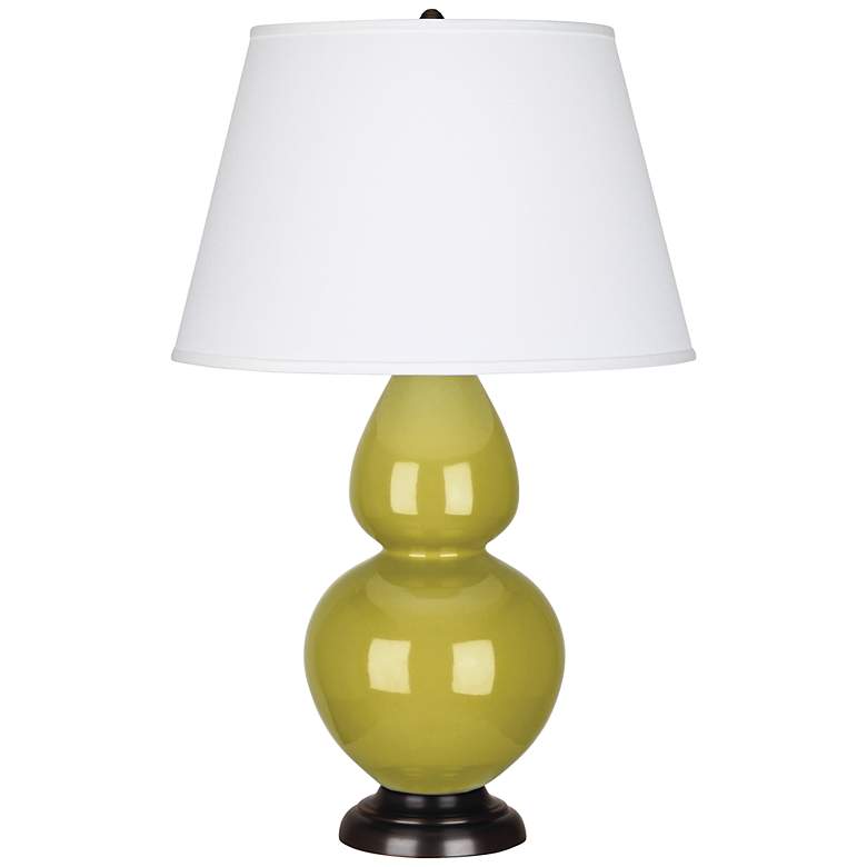 Image 1 Robert Abbey Double Gourd 31" Citron Green Ceramic Table Lamp