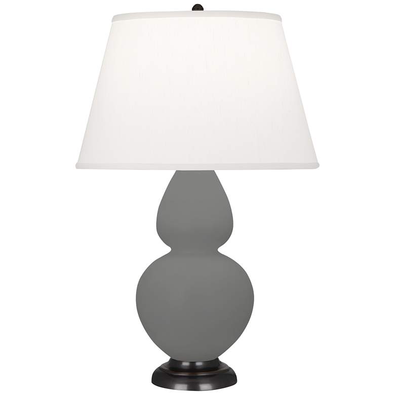 Image 1 Robert Abbey Double Gourd 31" High Matte Ash Gray Table Lamp