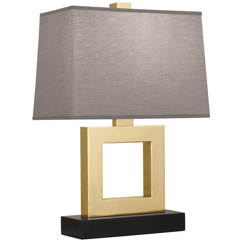 Image 1 Robert Abbey Doughnut 20 3/4" Gray and Brass Finish Modern Table Lamp