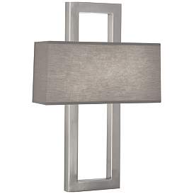 Image1 of Robert Abbey Doughnut 22" Sconce Antique Silver w/ Grey Fabric Shade