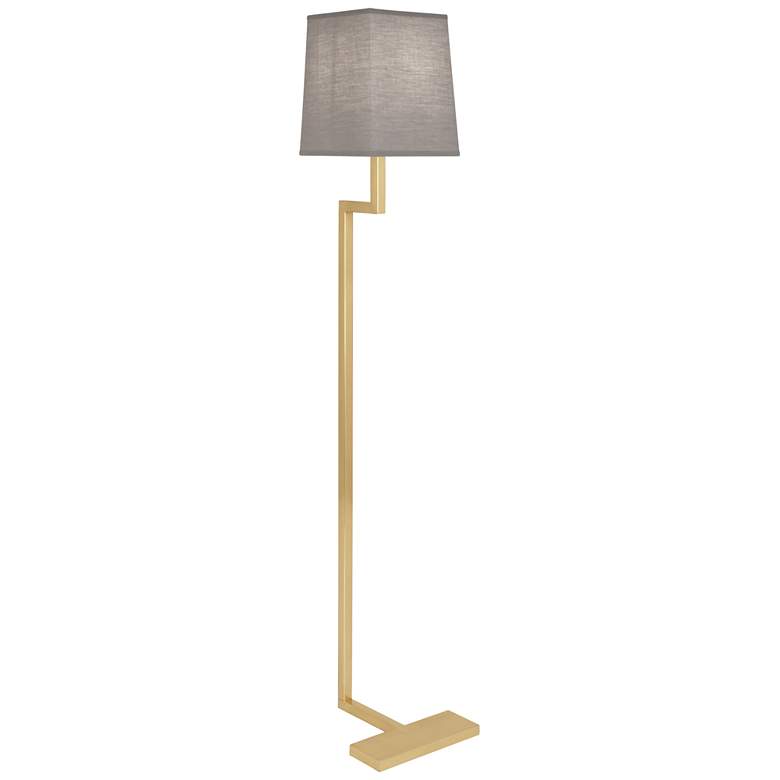Image 1 Robert Abbey Doughnut 49" Gray and Brass Modern Floor Lamp