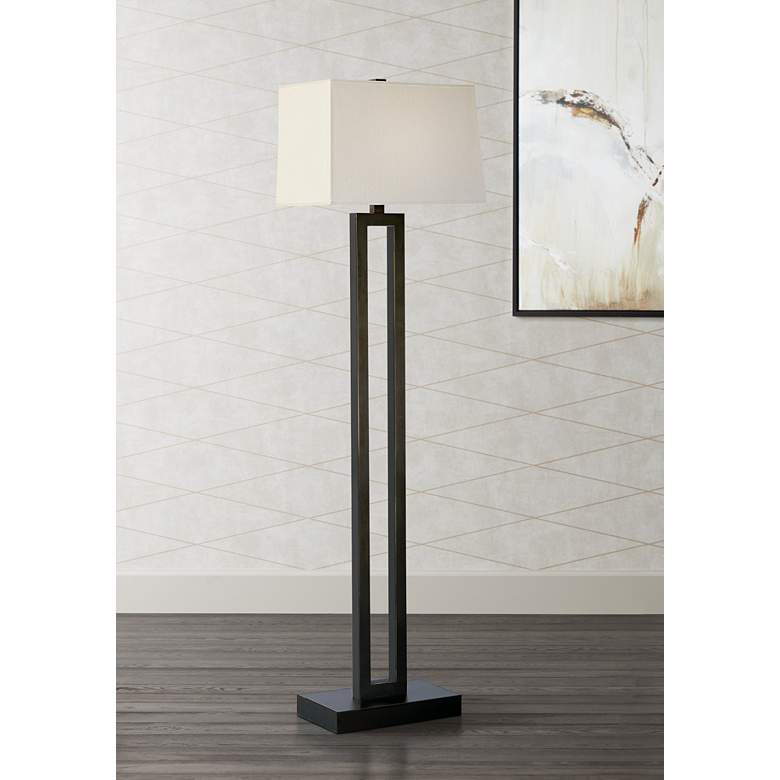 Image 1 Robert Abbey Doughnut Collection 59 3/4" Modern Bronze Floor Lamp