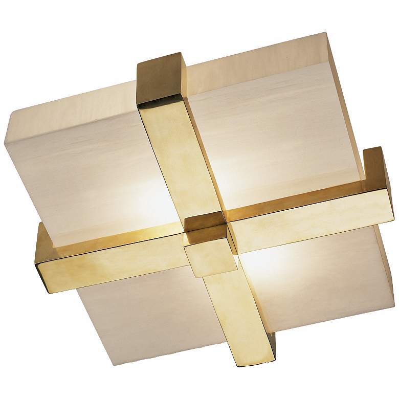 Image 2 Robert Abbey Doughnut Cross Brass 16" Wide Ceiling Light