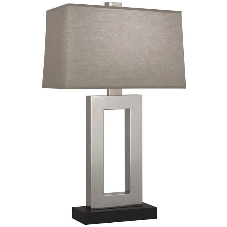 Image 1 Robert Abbey Doughnut Table Lamp 29.5 inch Nickel finish grey shade