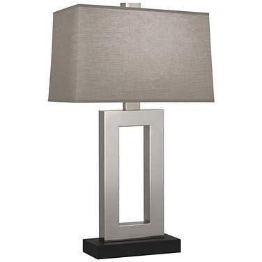 Robert Abbey Doughnut Table Lamp 29.5" Nickel finish grey shade