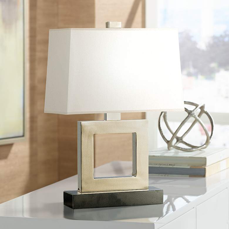 Image 1 Robert Abbey Duncan 20 3/4" High Silver Square Accent Table Lamp
