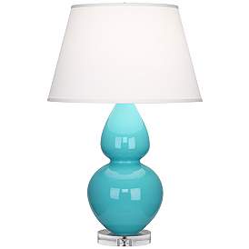 Image1 of Robert Abbey Egg Blue Double Gourd Ceramic Table Lamp