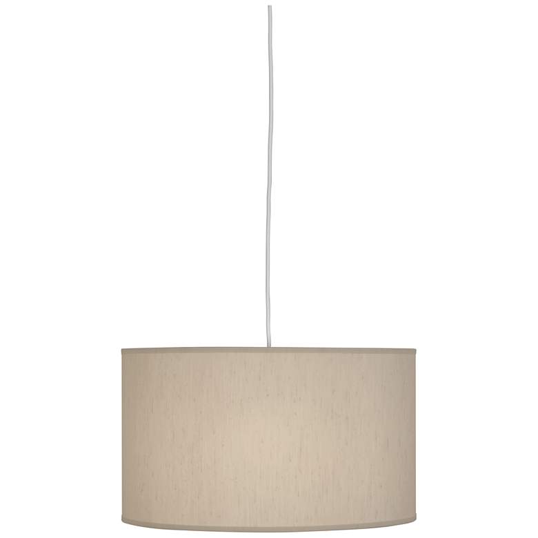 Image 1 Robert Abbey Elena Pendant 18" Bone Dupioni Fabric Shade