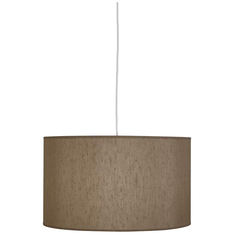 Image 1 Robert Abbey Elena Pendant 25" Bone Dupioni Fabric Shade
