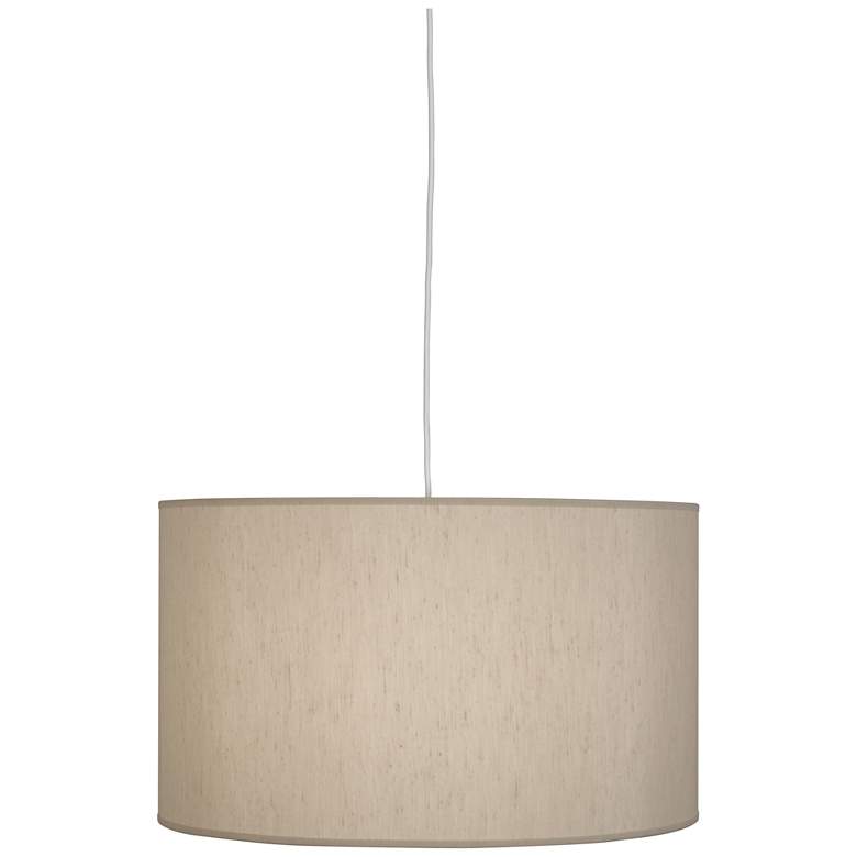 Image 1 Robert Abbey Elena Pendant 25" Mushroom Dupioni Fabric Shade