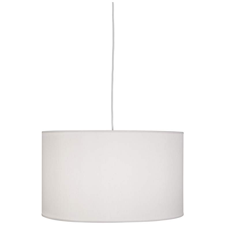 Image 1 Robert Abbey Elena Pendant 25" Pearl Dupoini Fabric Shade