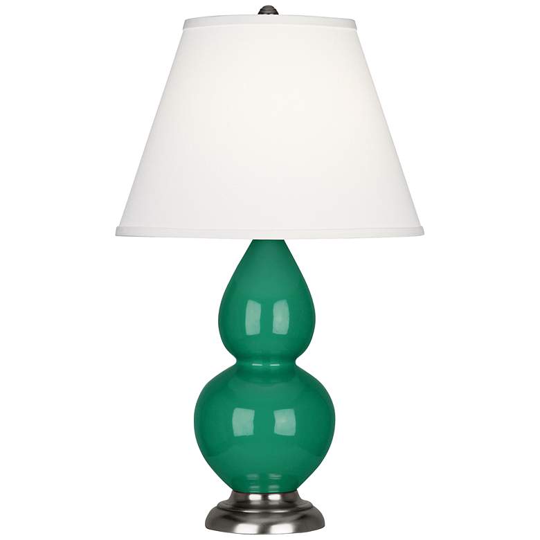 Image 1 Robert Abbey Emerald and Silver Double Gourd Ceramic Table Lamp