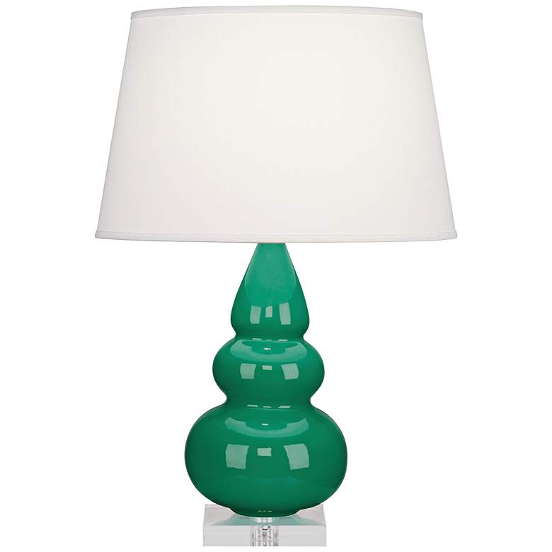 Image 1 Robert Abbey Emerald Triple Gourd Ceramic Table Lamp