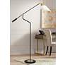 1_Robert Abbey Ferdinand 85 3/4" Black and Brass Adjustable Floor Lamp