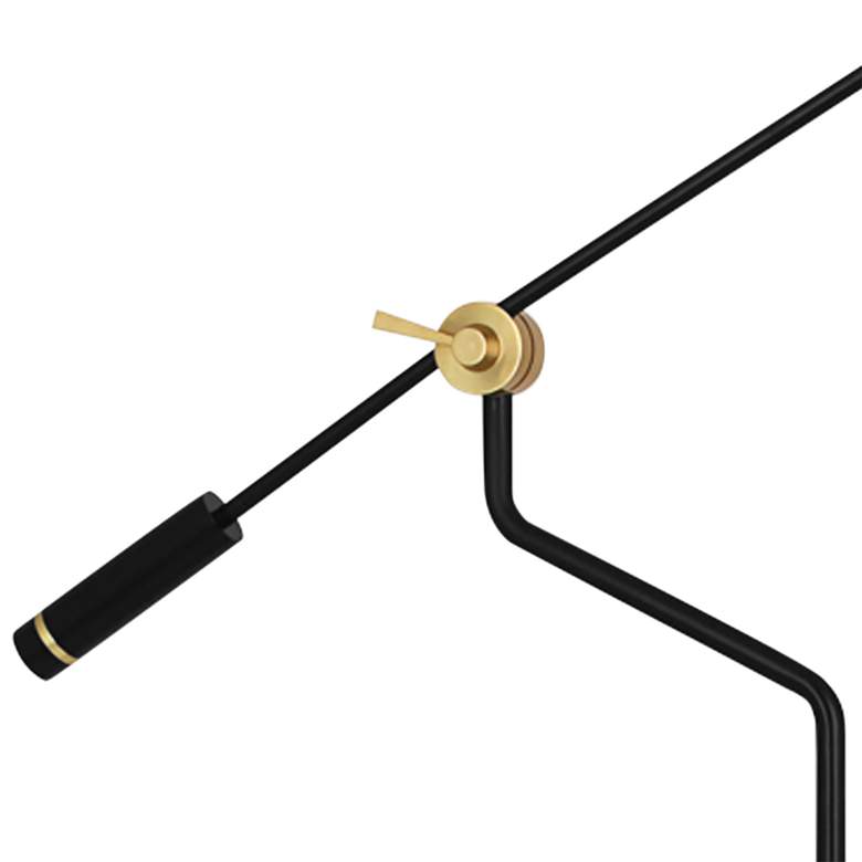 Image 4 Robert Abbey Ferdinand 85 3/4" Black and Brass Adjustable Floor Lamp more views