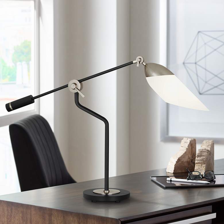 Image 1 Robert Abbey Ferdinand Black and Nickel Adjustable Desk Lamp