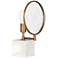 Robert Abbey Fineas 15 1/4" Aged Brass and Alabaster Cube Accent Lamp