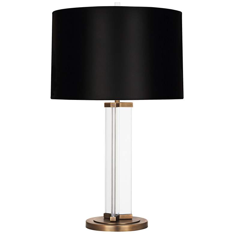 Image 1 Robert Abbey Fineas 28 3/4" Brass and Glass Lamp with Black Shade
