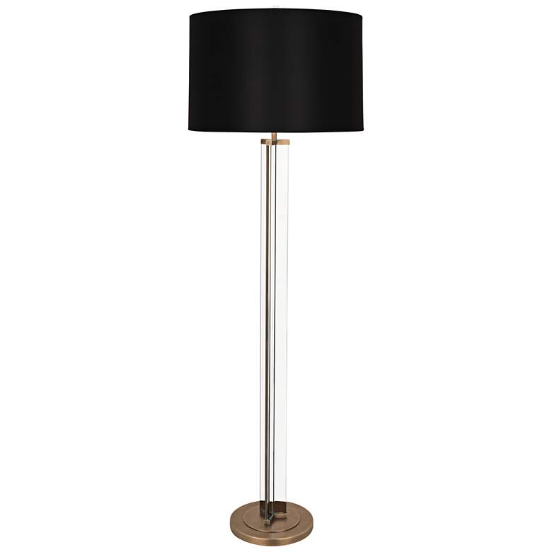 Image 1 Robert Abbey Fineas 65 3/4 inch Black and Aged Brass Floor Lamp