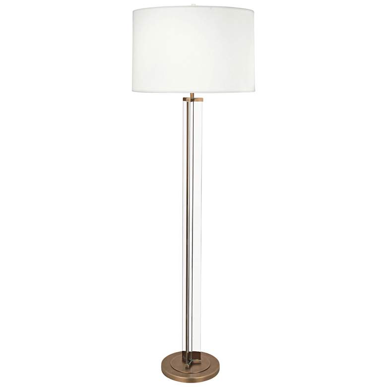 Image 1 Robert Abbey Fineas 65 3/4 inch White and Aged Brass Floor Lamp