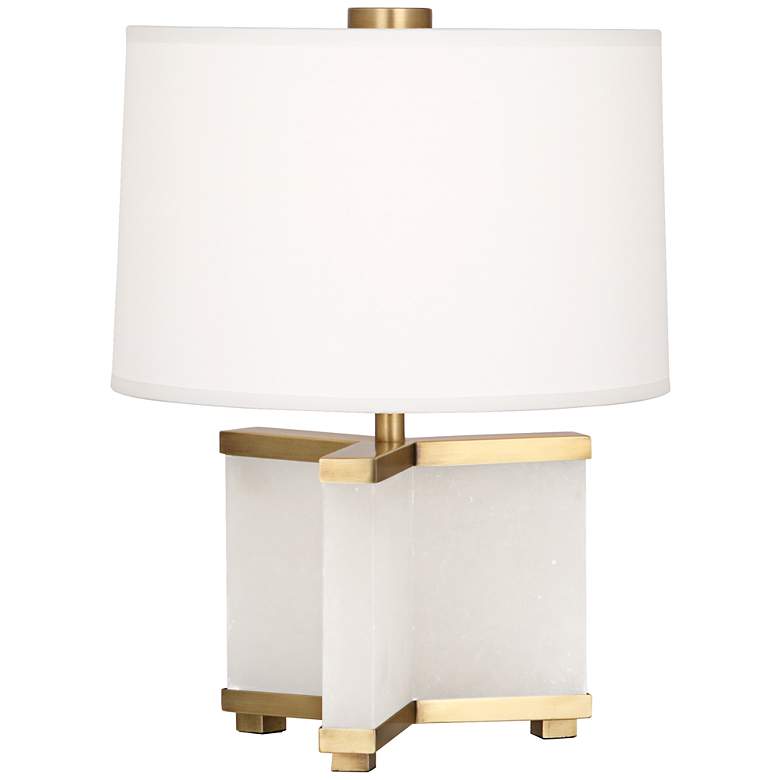 Image 1 Robert Abbey Fineas Alabaster and Brass Accent Lamp