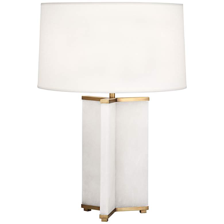 Image 1 Robert Abbey Fineas Alabaster and Brass Table Lamp