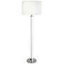 Robert Abbey Fineas Nickel Floor Lamp with Ascot White Shade