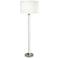 Robert Abbey Fineas Nickel Floor Lamp with Ascot White Shade