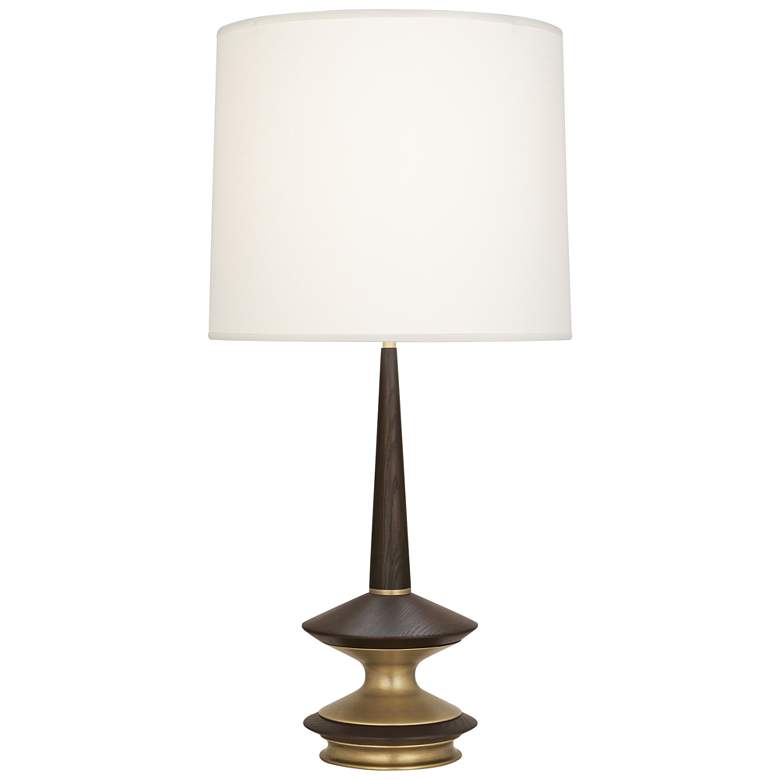 Image 2 Robert Abbey Fletcher 34 1/2 inch Modern Dark Walnut Warm Brass Table Lamp