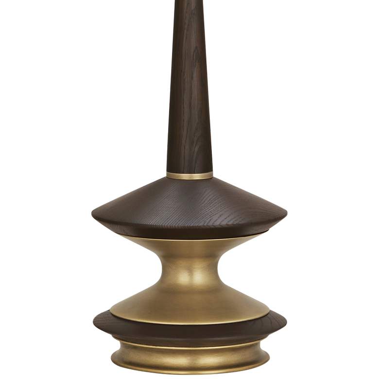 Image 4 Robert Abbey Fletcher 34 1/2 inch Modern Dark Walnut Warm Brass Table Lamp more views