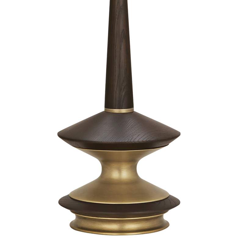 Image 4 Robert Abbey Fletcher 34 1/2" Modern Dark Walnut Warm Brass Table Lamp more views
