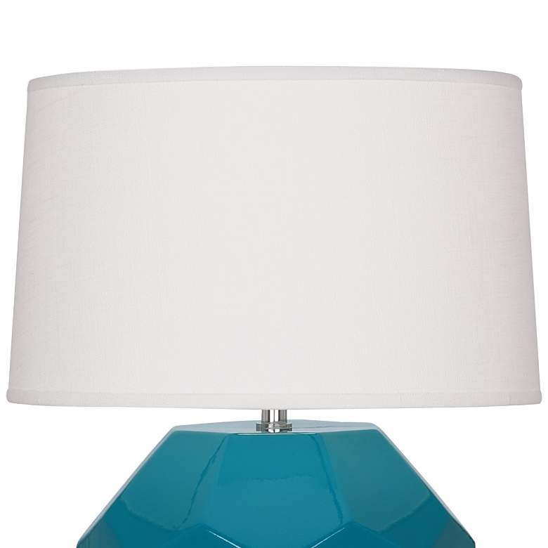 Image 2 Robert Abbey Franklin 16 1/2" Modern Peacock Blue Ceramic Accent Lamp more views
