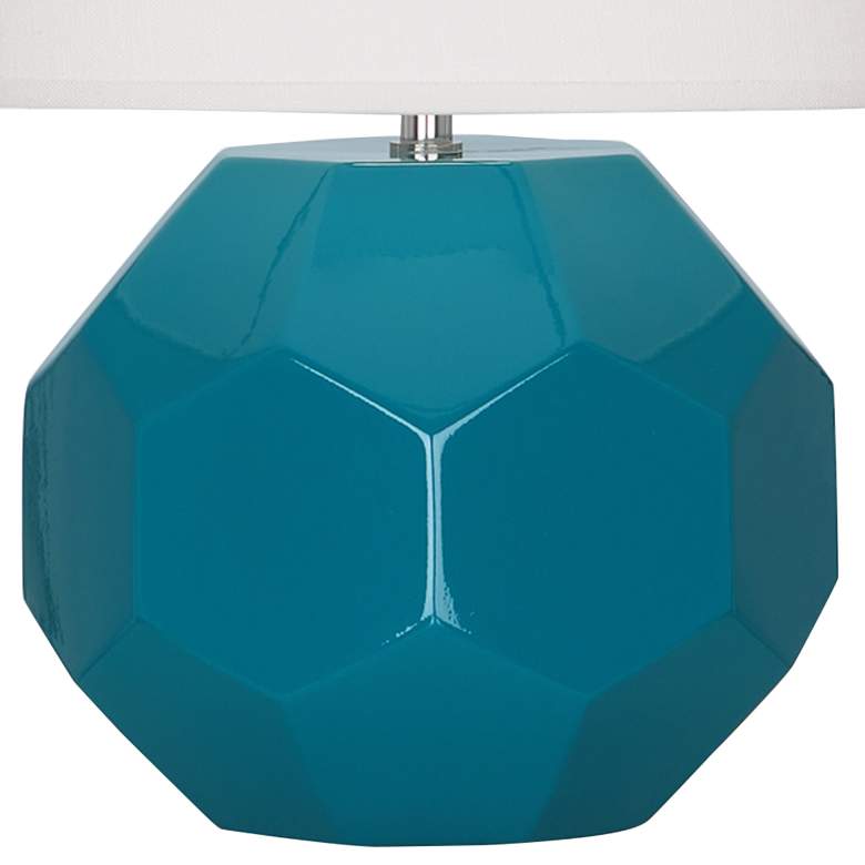 Image 3 Robert Abbey Franklin 16 1/2" Modern Peacock Blue Ceramic Accent Lamp more views