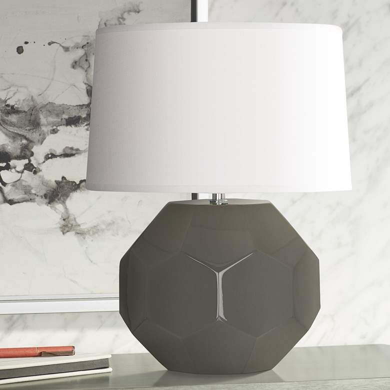 Image 1 Robert Abbey Franklin Ash Glazed Ceramic Accent Table Lamp