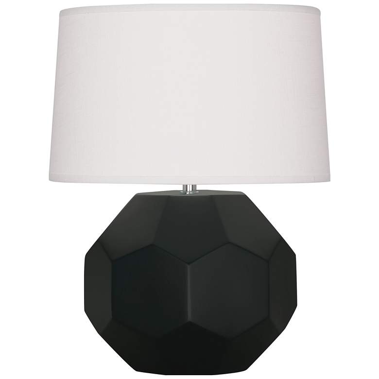 Image 1 Robert Abbey, Franklin, Matte Obsidian Glazed Ceramic, Table Lamp