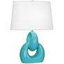 1_Robert Abbey Fusion 27" Coastal Modern Egg Blue Ceramic Table Lamp