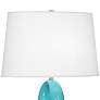 3_Robert Abbey Fusion 27" Coastal Modern Egg Blue Ceramic Table Lamp more views
