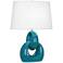 Robert Abbey Fusion 27" High Modern Peacock Blue Ceramic Table Lamp