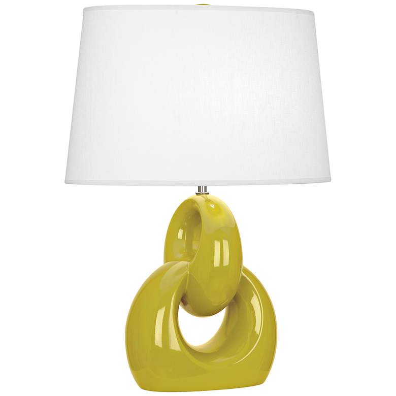 Image 1 Robert Abbey Fusion 27" Modern Citron Green Ceramic Table Lamp